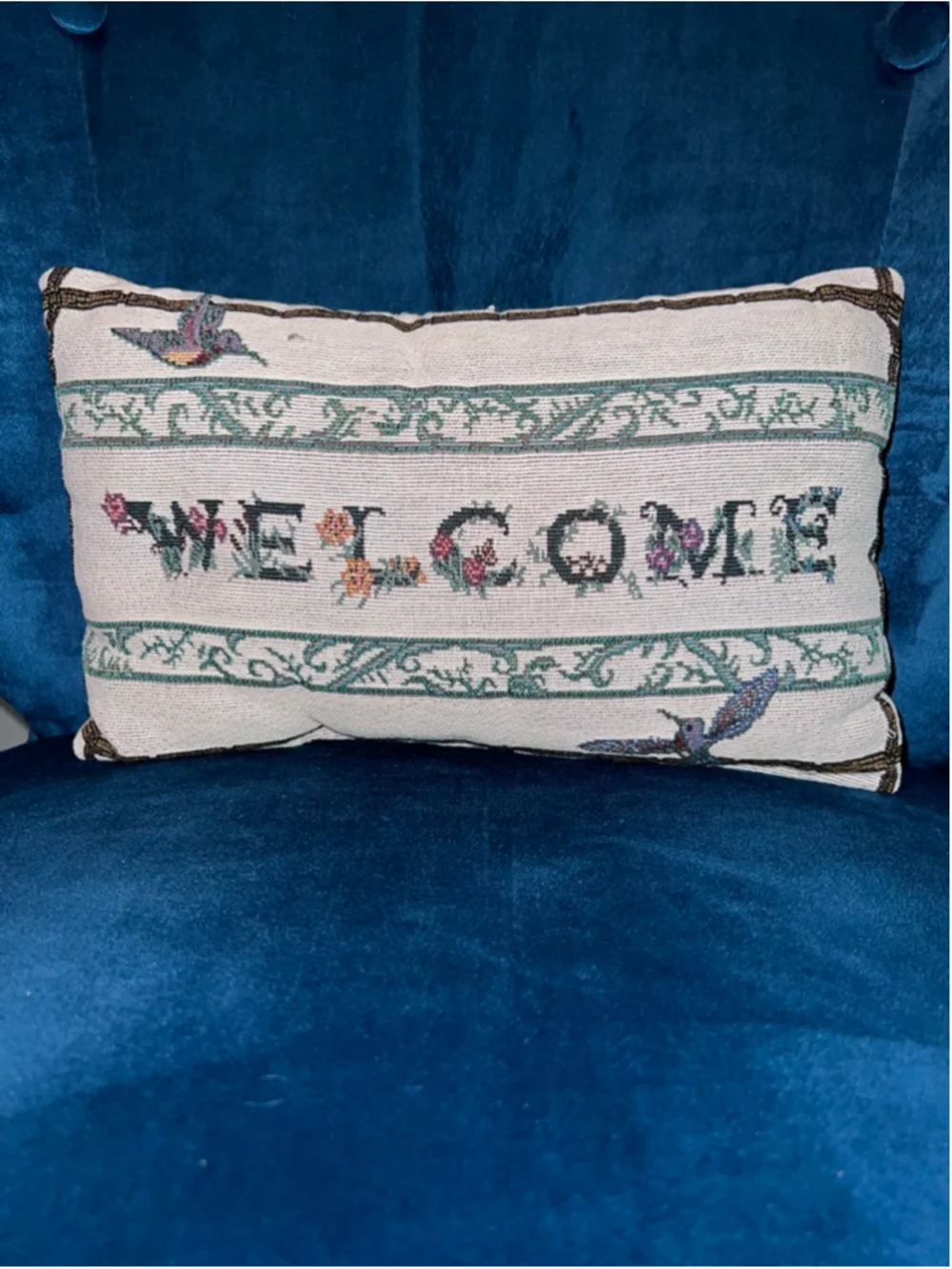 VTG Welcome Accent Pillow One Size Beige Green